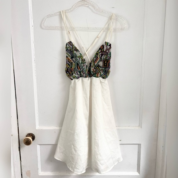 For Love & Lemons San Pedro Boho Festival Mini Dress White $246 Size S - Picture 2 of 7